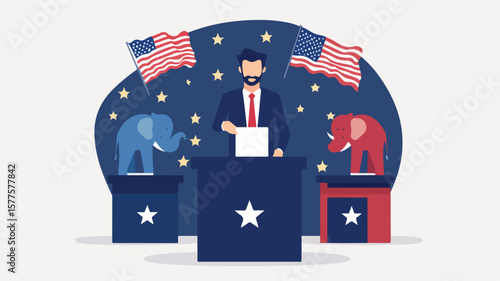 US Election Voter Making Choice Concept Photo for Adobe Stock