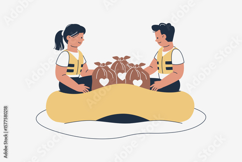 Illustration of Natural Disaster Volunteer