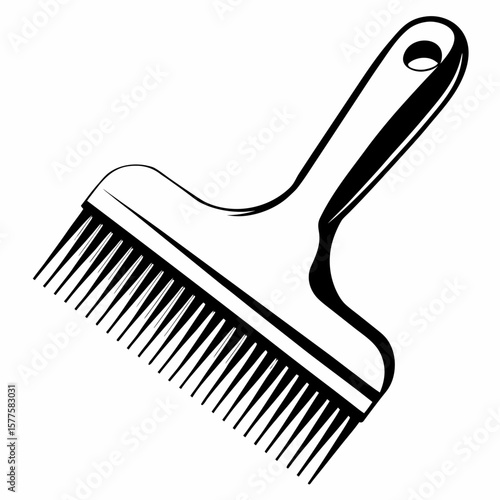 Pet grooming brush with long bristles for effective fur styling  