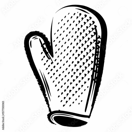 Grooming glove with rubber bristles