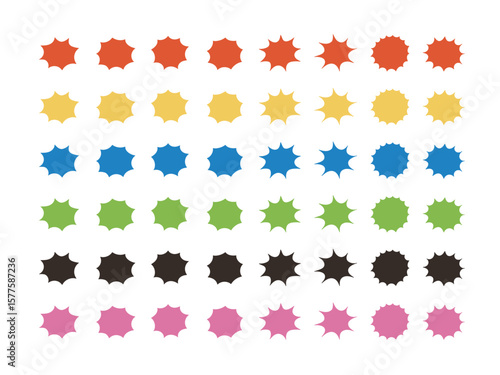 衝撃・注意を伝えるインパクトマークアイコンセット