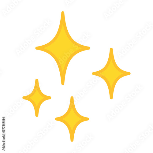 Sparkling stars glitter vector illustration. Glittering star icon. Dazzling bright party light material.