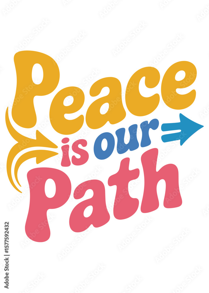 Obraz premium Typography T-Shirt Design On International Peace Day Quote