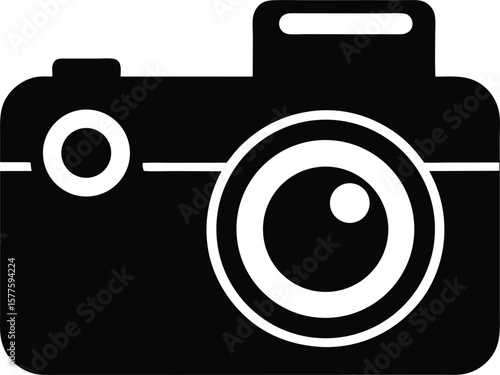 Camera lens vector element with meticulous silhouette