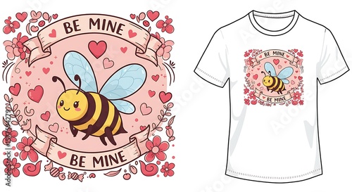 愛を運ぶ小さな蜂さん 手描き風デザイン