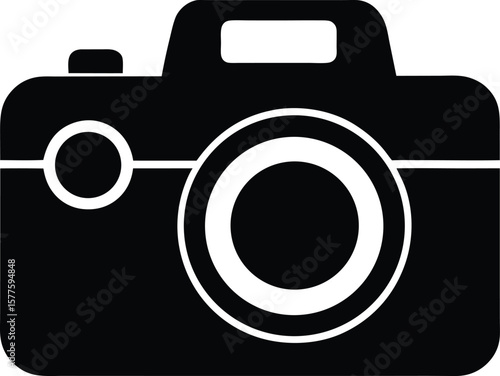 Camera lens vector element with meticulous silhouette