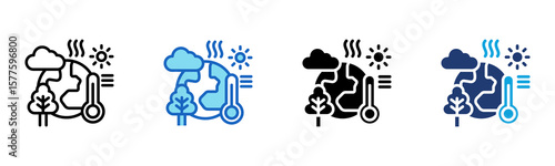 Climate Action icon Multi Style Vector Illustration