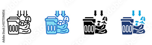 Waste Reduction icon Multi Style Vector Illustration