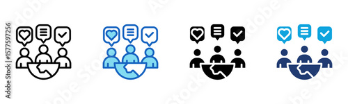Community Engagement icon Multi Style Vector Illustration
