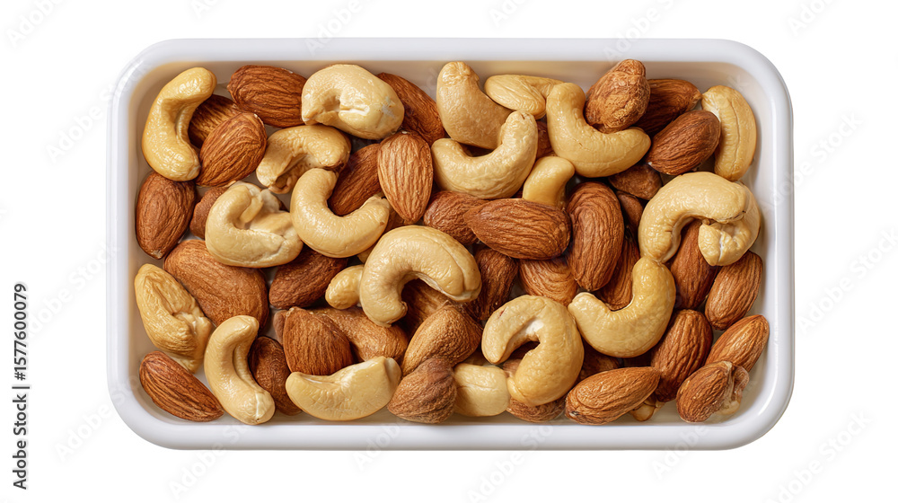 Fototapeta premium Healthy cashews and almonds in plate