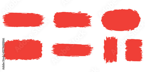 Set of paint brush stroke, ink splatter and artistic design elements. Ink splashes. Rough smears and stains. High quality manually traced. Drops blots isolated. Vector isolated elements set.