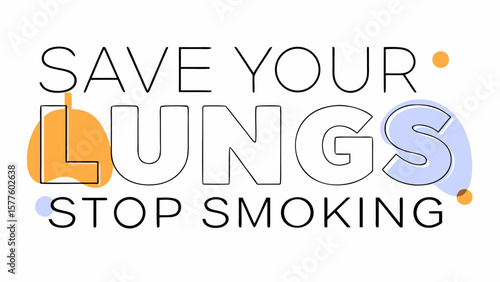 Save Your Lungs from Cigarette Smoke Health Awareness Vector Illustration