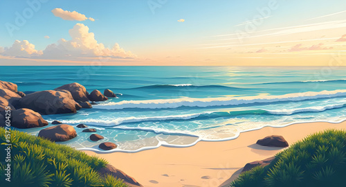 tropical beach, palm trees, beach landscape, tropical paradise, seaside view, ocean shoreline, sandy beach, turquoise water, tropical sunset, island beach, beach horizon, palm tree silhouette, beach v