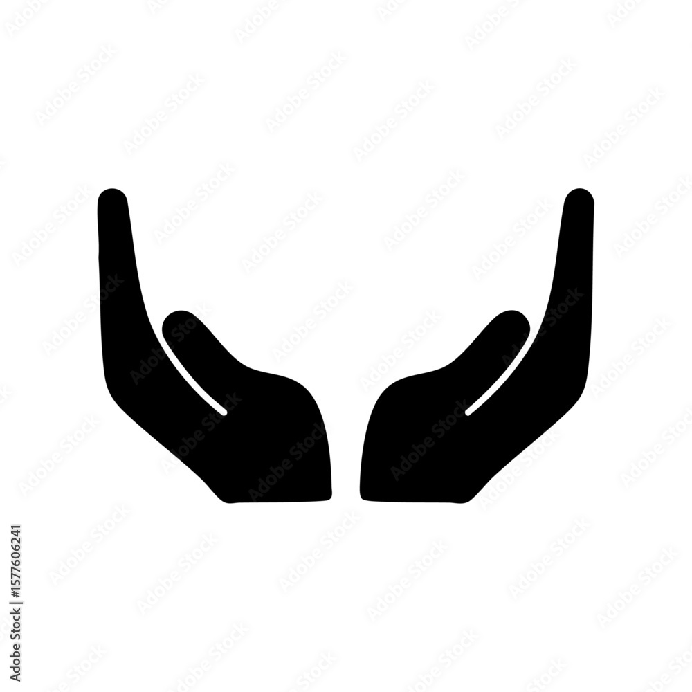 Obraz premium Two cupped hands symbolizing care and protection, appropriate for humanitarian, healthcare, support, and charity concepts or designs.