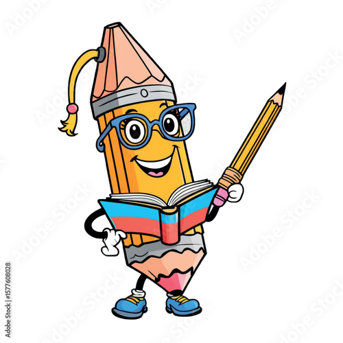cartoon pencil cartoon character