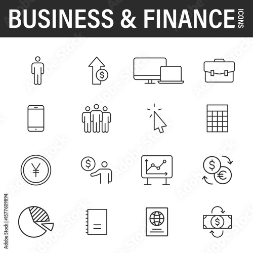 Business & Finance Icon vector illustrator 11