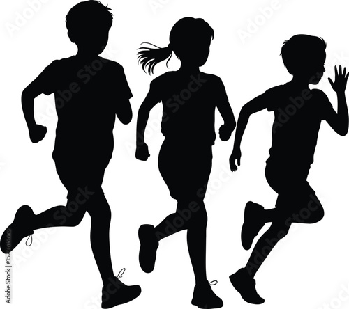 Running Children Silhouettes: Active Kids, Play, and Childhood Sports