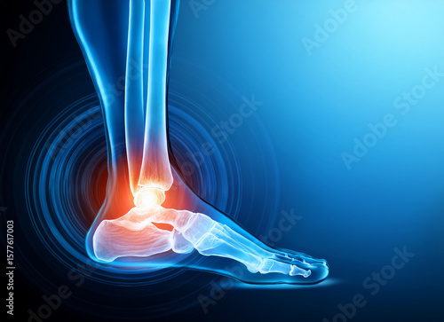 Das menschliche Sprunggelenk, medizinisch, gläsern- I