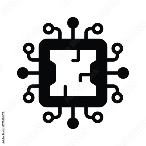 Check out this glyph icon of microprocessor unit