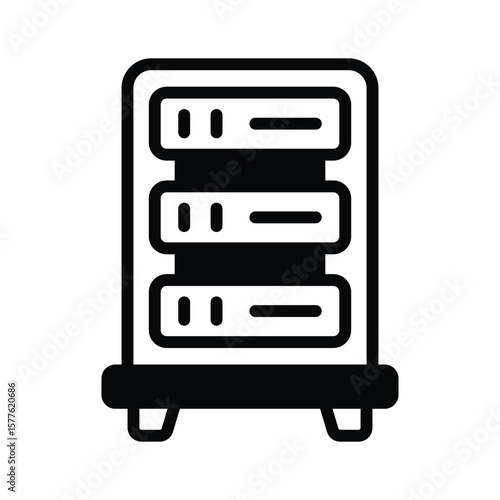 A customizable glyph icon of server rack setup