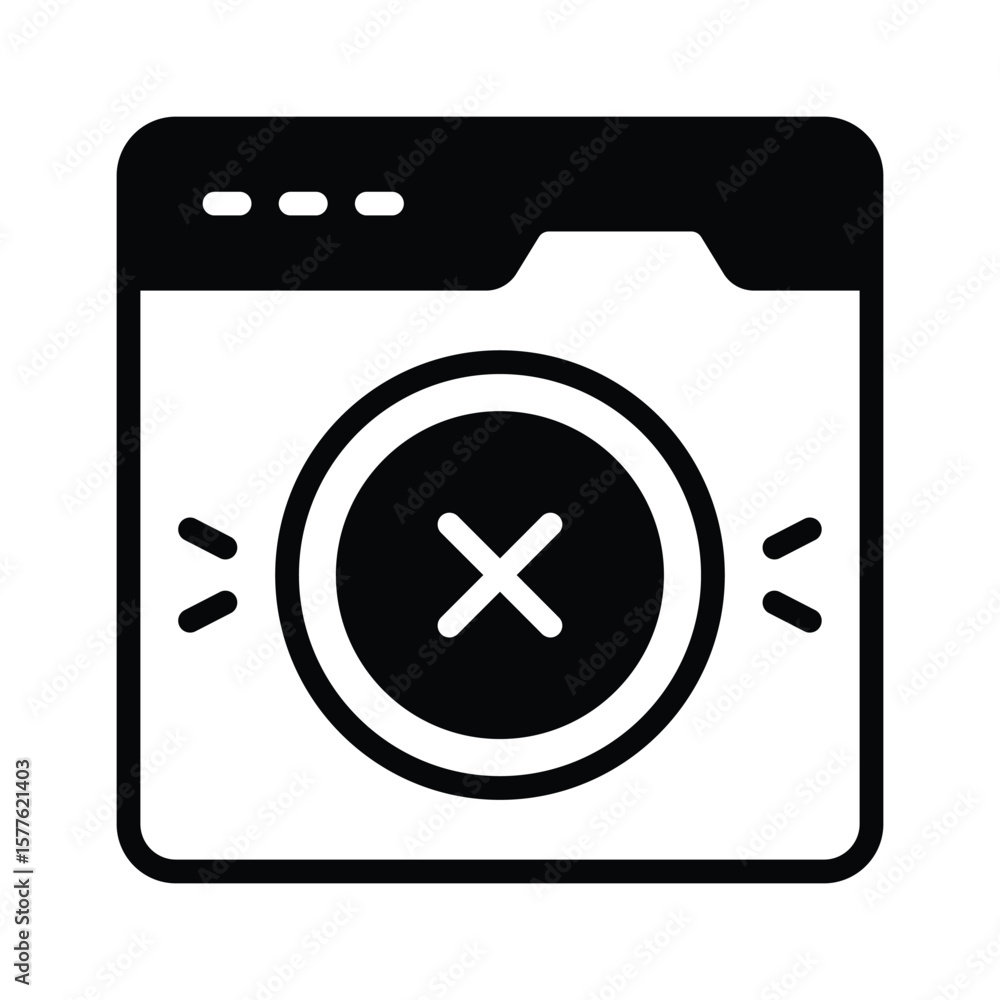 Obraz premium Visually appealing glyph icon of web error page