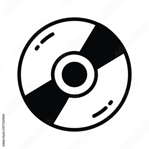 A clean glyph icon showing compact disk cd