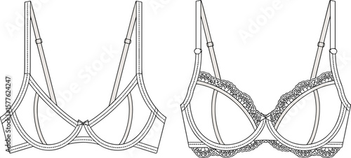 Minimalist Underwire Bra with Adjustable Straps: Elegant and Comfortable Fashion Illustration
