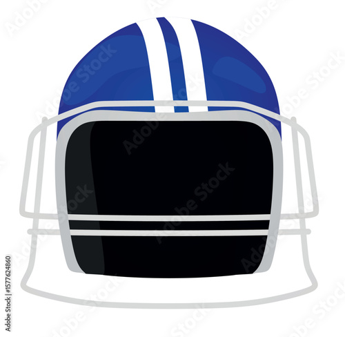 Blue American football helmet, vector	
