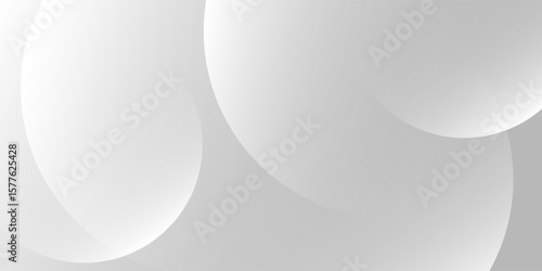A minimalist abstract background featuring overlapping curves and circular shapes in various shades of gray, creating a smooth gradient and subtle depth