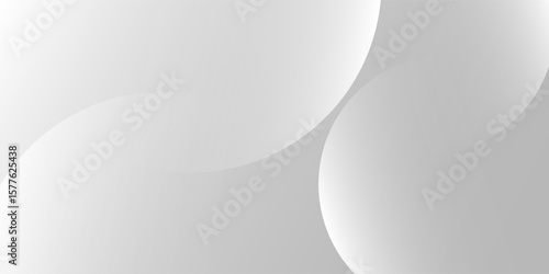 A minimalist abstract background featuring overlapping curves and circular shapes in various shades of gray, creating a smooth gradient and subtle depth