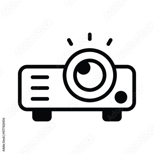 Trendy glyph icon representing digital projector setup