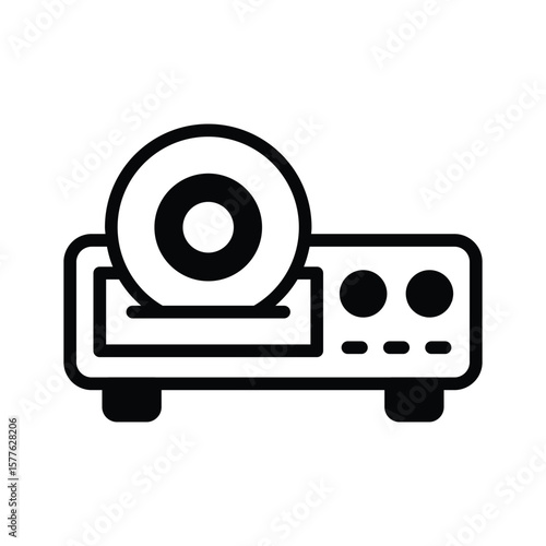An editable glyph icon showing CD player function
