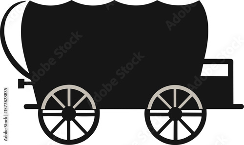 Wagon silhouette vector illustration on white background
