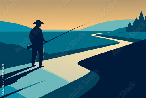 man fishing on the beach