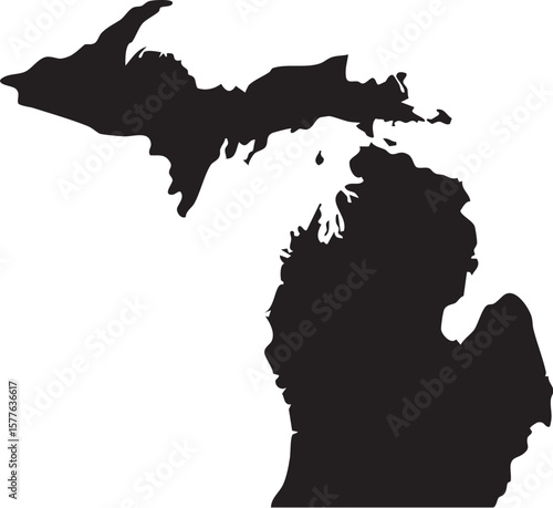 Michigan Vector Map High Detail