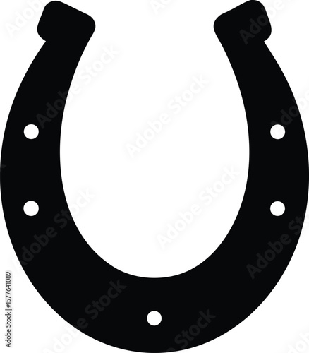 Vector illustration silhouette of horseshoe good luck symbol