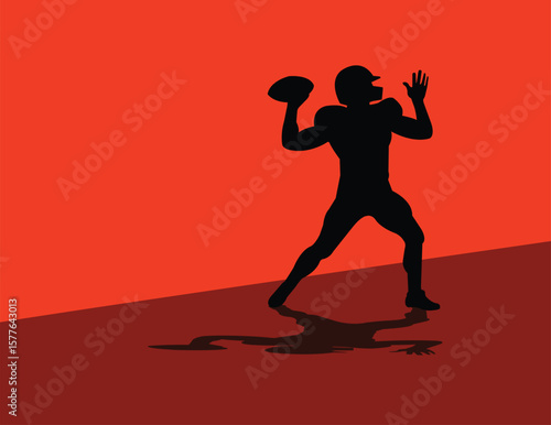 American football quarterback throwing ball silhouette