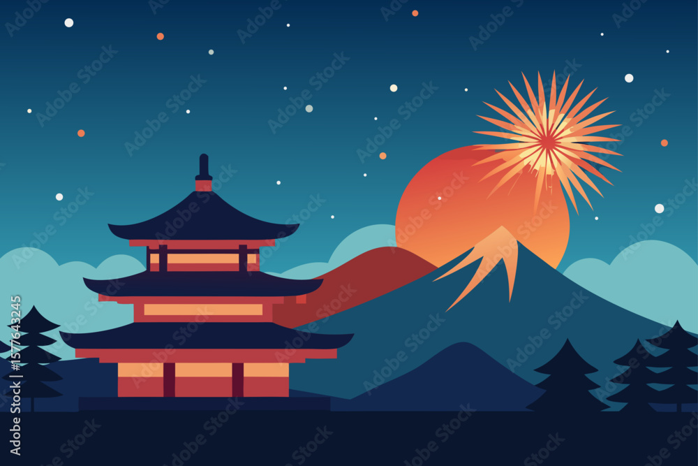 Fototapeta premium japanese temple in the night