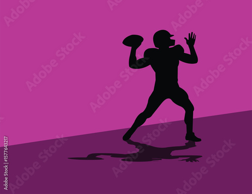 American football quarterback throwing ball silhouette
