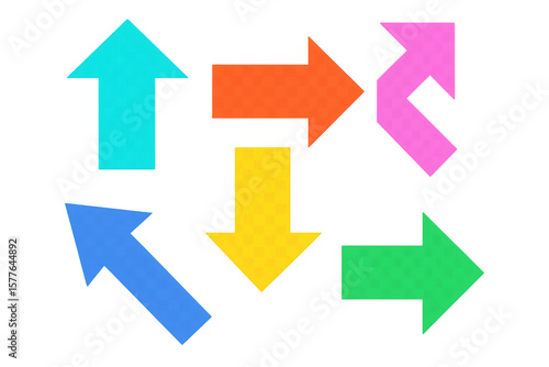 Free Download Multicolored directional arrows converging across transparent backdrop, indicating movement, flow, and interconnected pathways in graphic design layout - GFXLoad