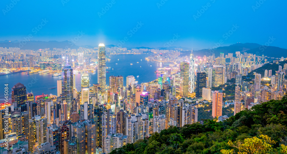 Fototapeta premium 香港 ビクトリアピークからの夜景