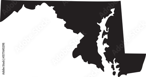 Maryland US State Vector Map High Detail
