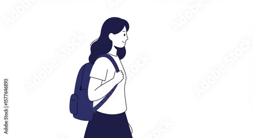 Wallpaper Mural Student's Journey: A Minimalist Illustration Torontodigital.ca