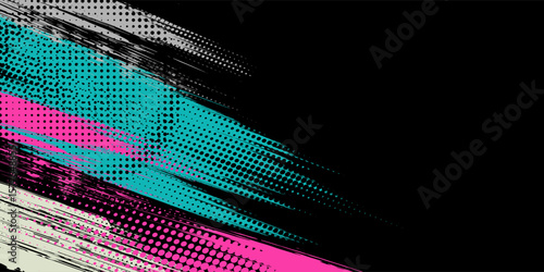 Abstract black and white background with spikes and zigzag line pattern
