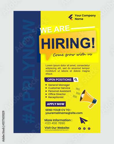 We are hiring job media social post template