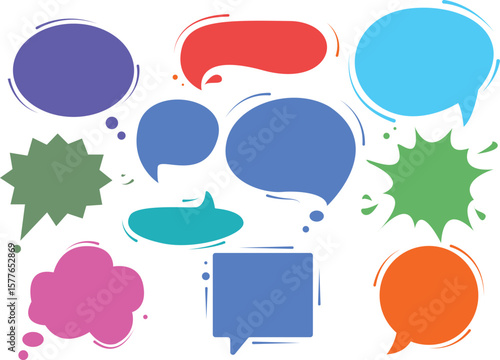 Set of bubble frames for speech in pop art style, vector illustration.
