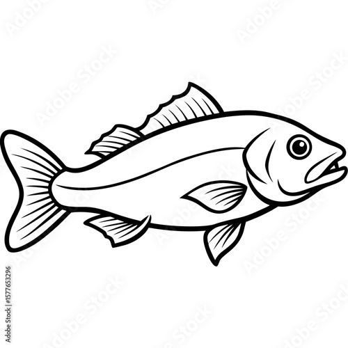 Cod line art vector