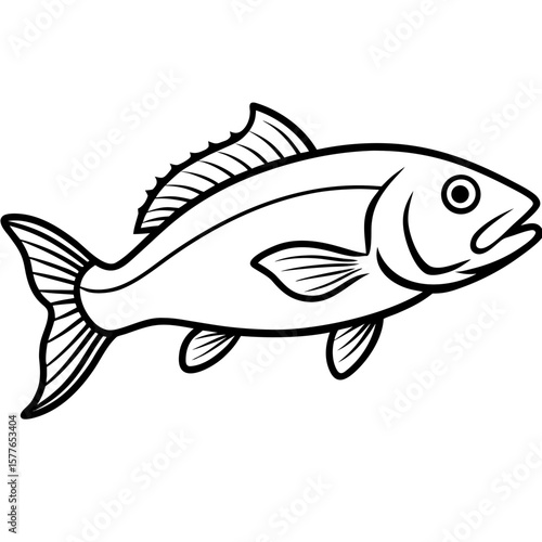Cod line art vector