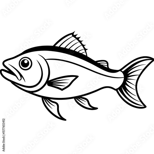 Cod line art vector