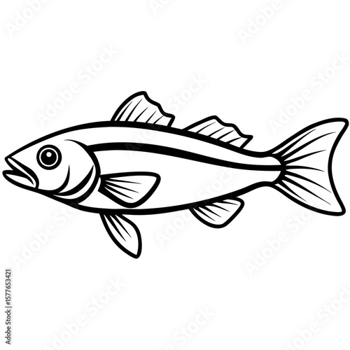 Cod line art vector